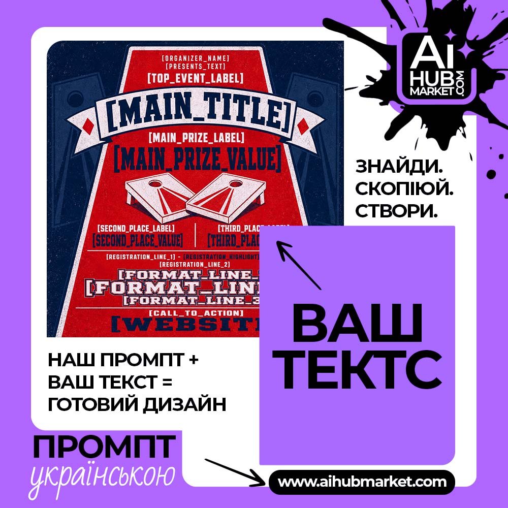 Промпт Афіша cornhole турніру