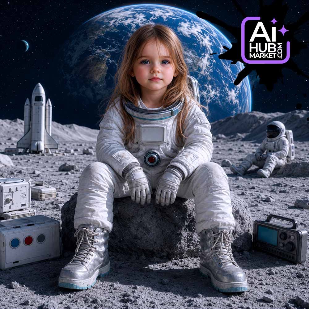 Prompt Astronaut on the Moon from Your Photo