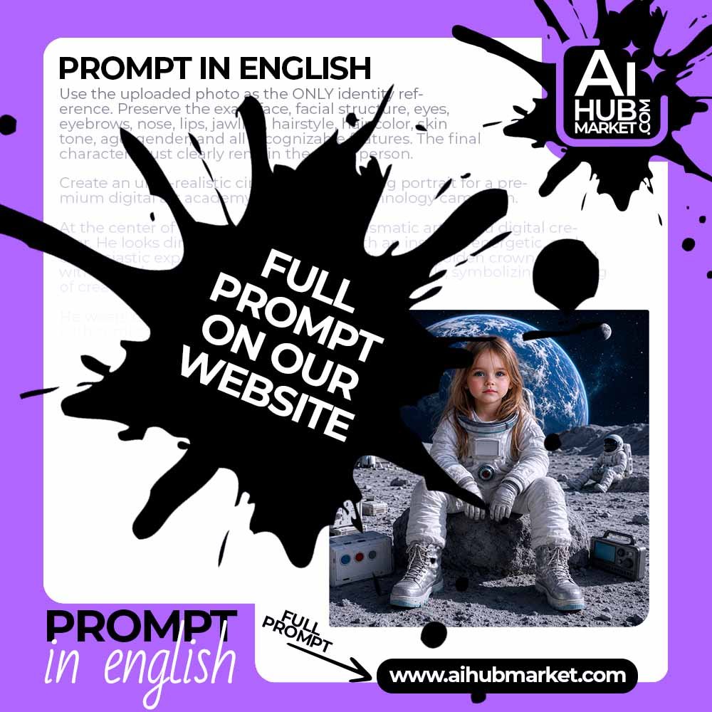 Prompt Astronaut on the Moon from Your Photo