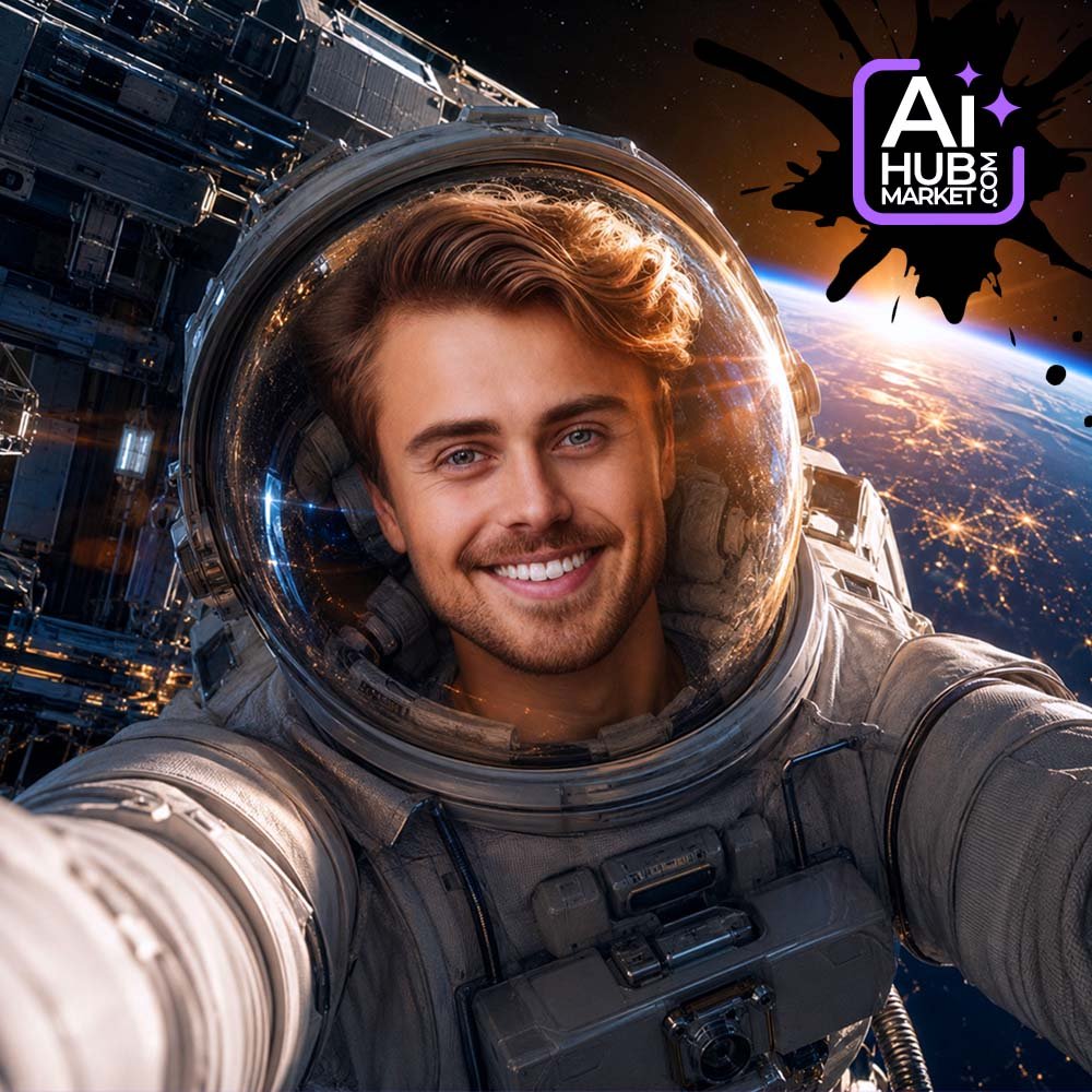 Prompt Astronaut Space Selfie