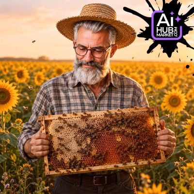 Prompt Beekeeper in a Sunflower Field — generation result example