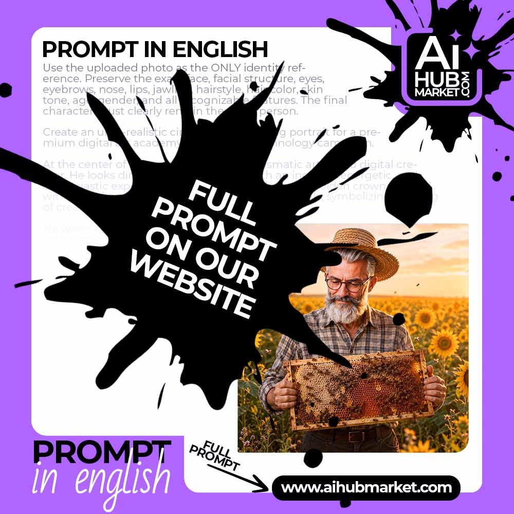 Prompt Beekeeper in a Sunflower Field