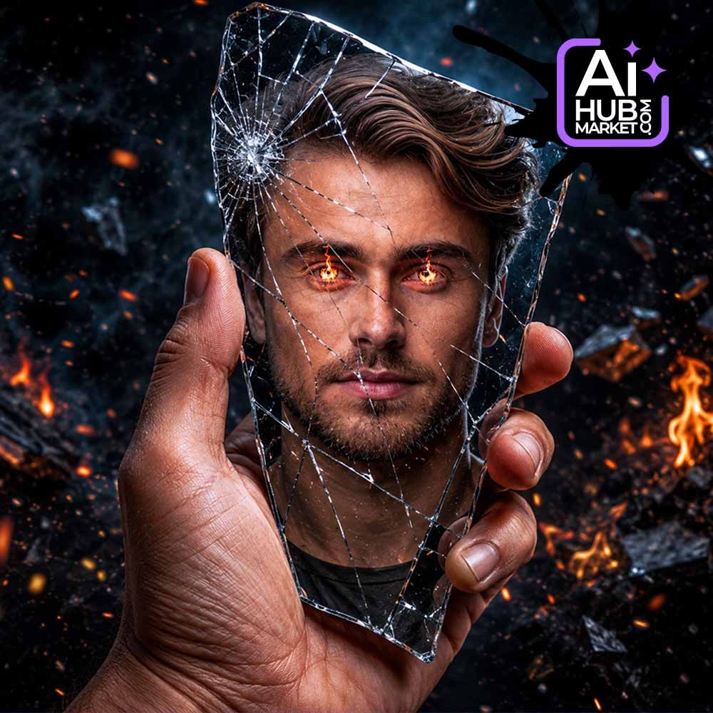 Prompt Broken Mirror Portrait