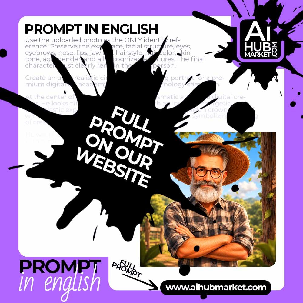 Prompt Cartoon Farmer Portrait