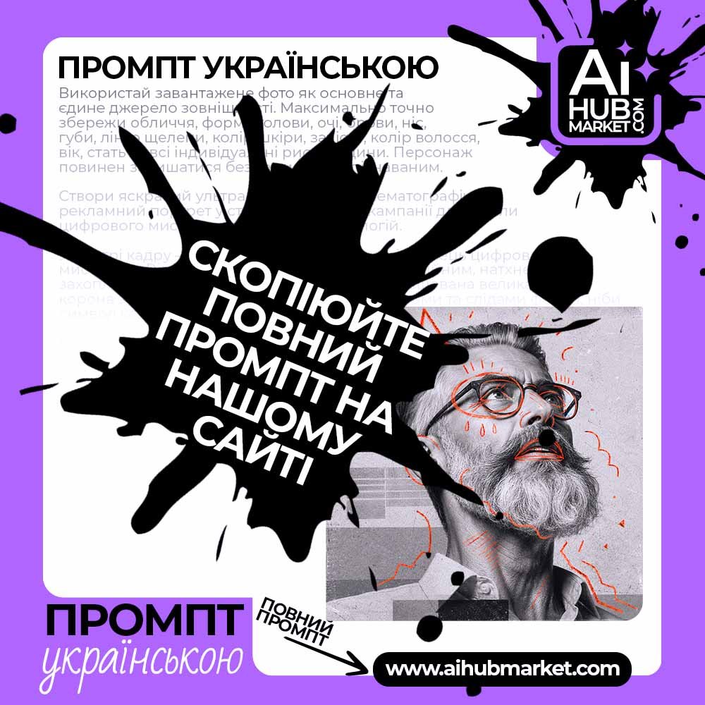 Промпт Чорно-білий портрет із рукописною графікою