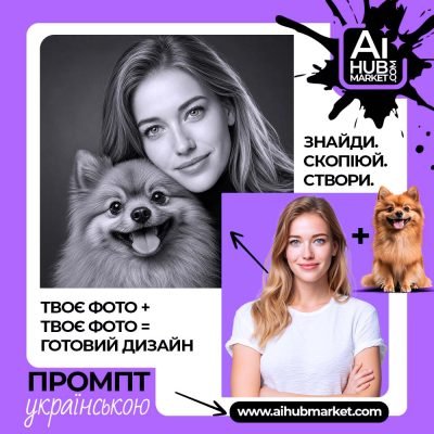 Чорно-білий портрет жінки з собакою