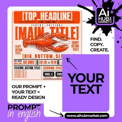 Crawfish event flyer template with customizable sections