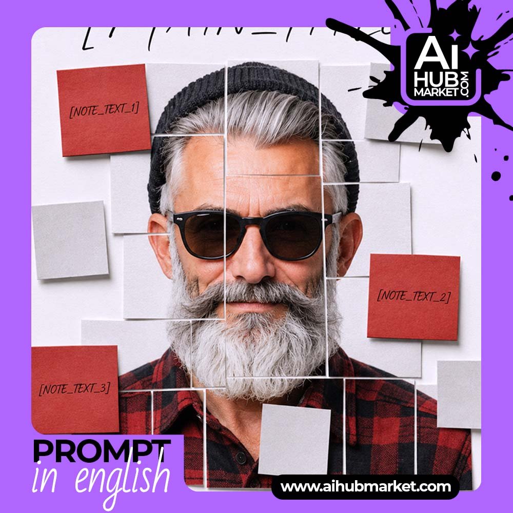 Prompt Creative Notes Collage Portrait
