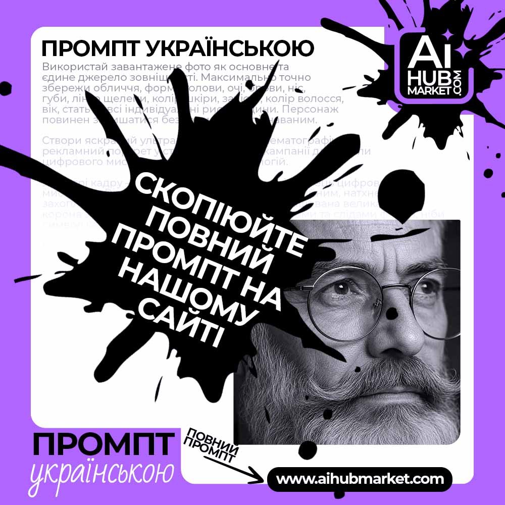 Промпт Екстремально крупний портрет в окулярах