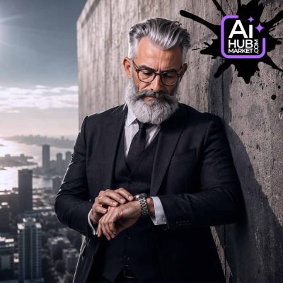 An elegant watch portrait highlighting a professional man's style.