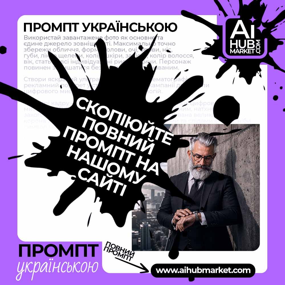 Промпт Елегантний портрет із годинником