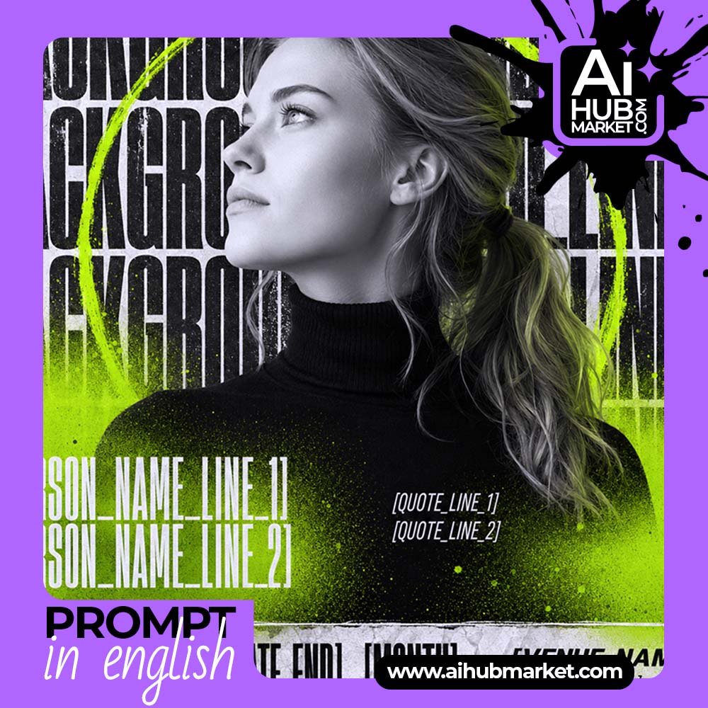 Prompt Experimental Art Poster with a Portrait