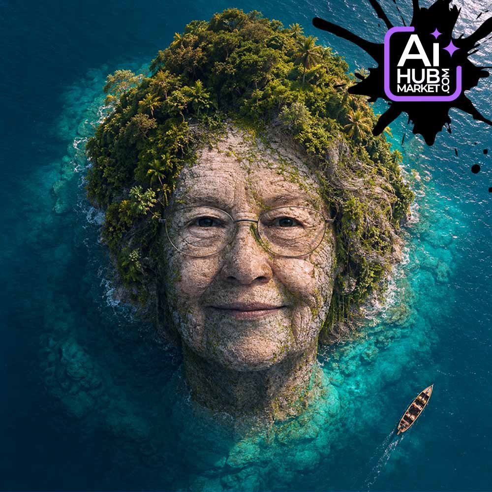 Prompt Face-Shaped Island