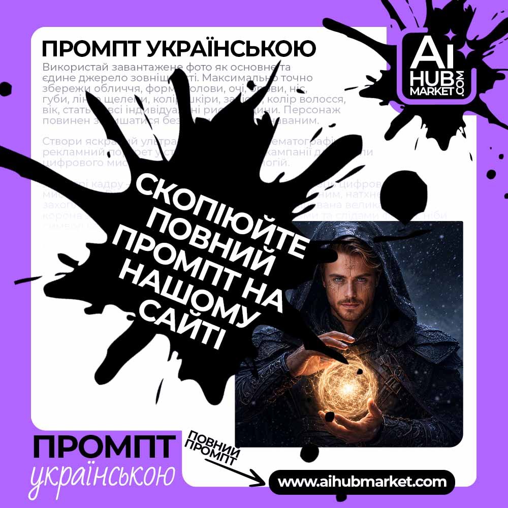 Промпт Фентезі маг із сяючою сферою