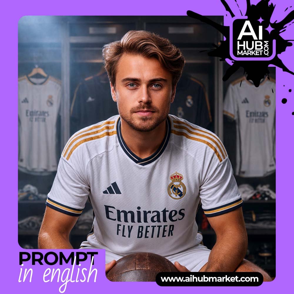 Prompt Football Player Locker Room Portrait