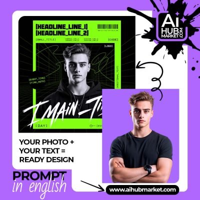 Futuristic club event poster design example