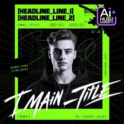 Dynamic promotional poster for a music event