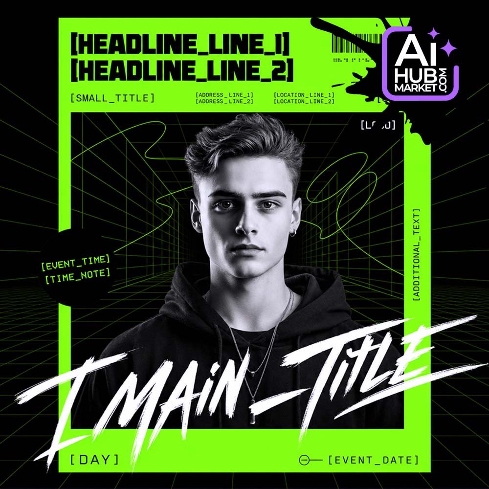 Prompt Futuristic Club Event Poster