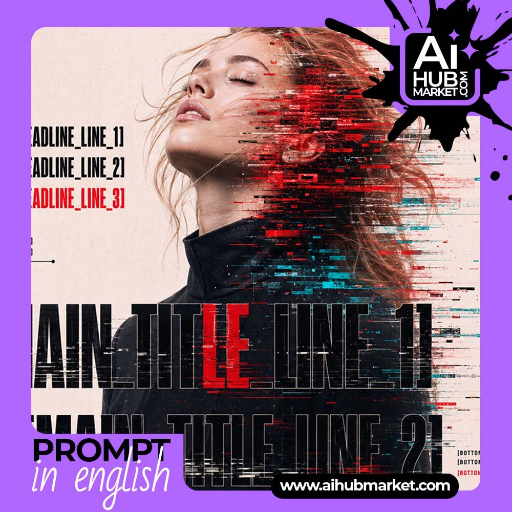 Prompt Futuristic Human Glitch Poster