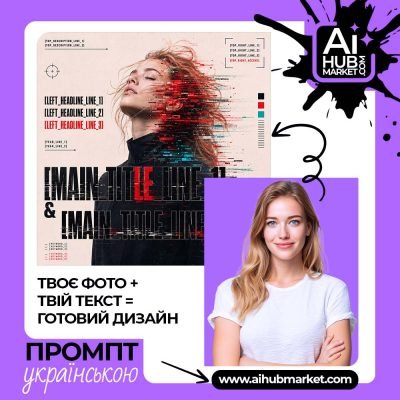 Футуристичний glitch-постер із людиною