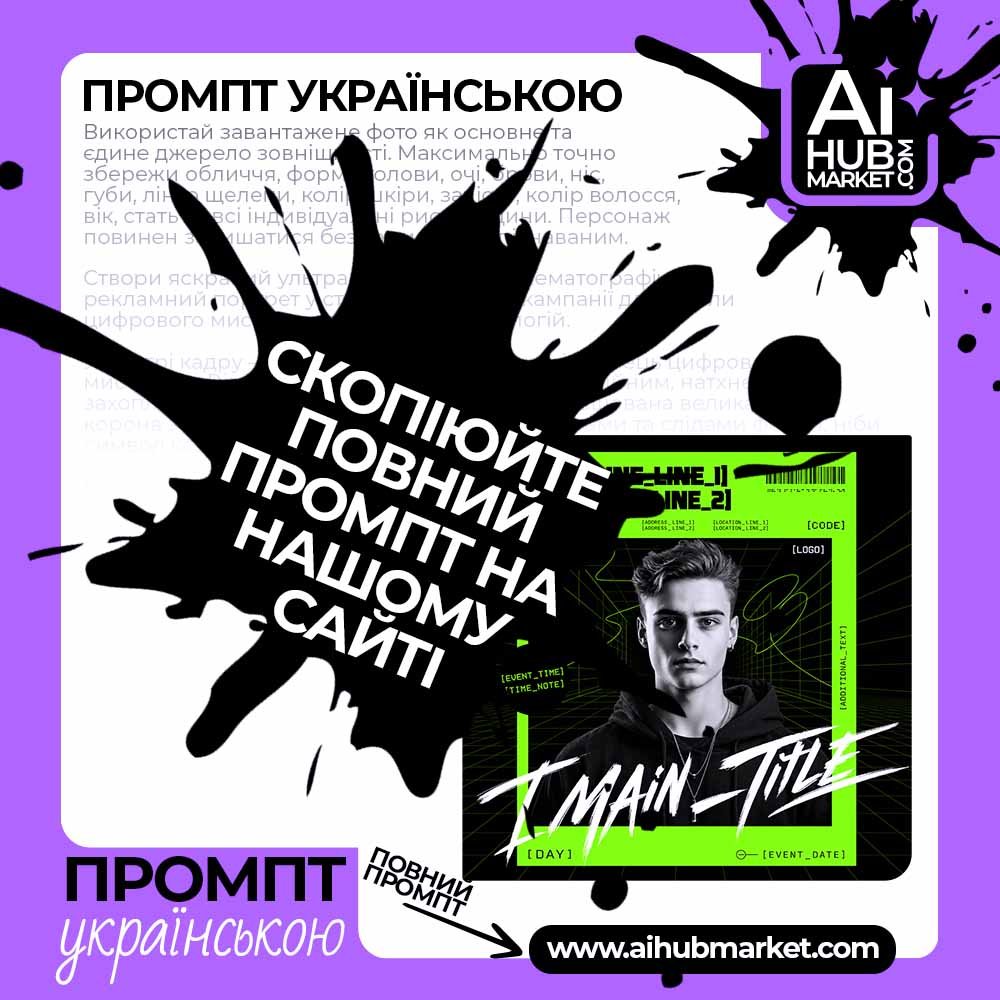 Промпт Футуристичний постер клубної події