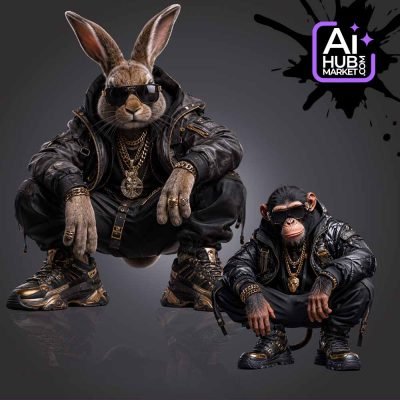 Prompt Hip-Hop Animal Fashion Portrait — generation result example