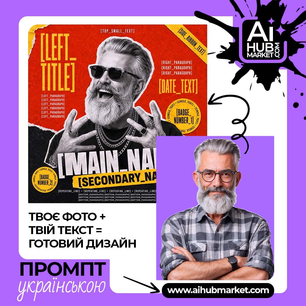Промпт Графічний святковий постер з фото