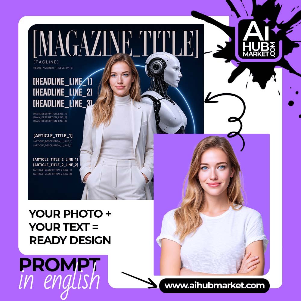 Prompt Human and AI Editorial Magazine Cover