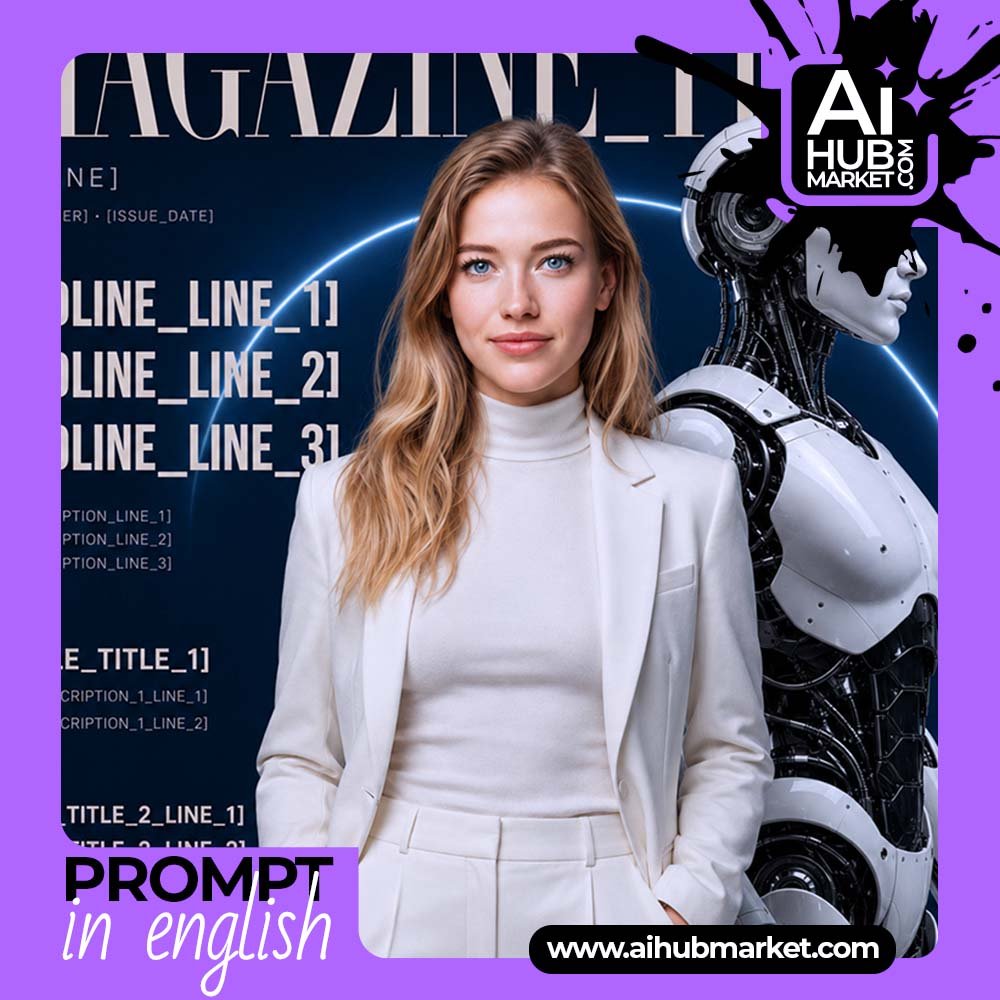 Prompt Human and AI Editorial Magazine Cover