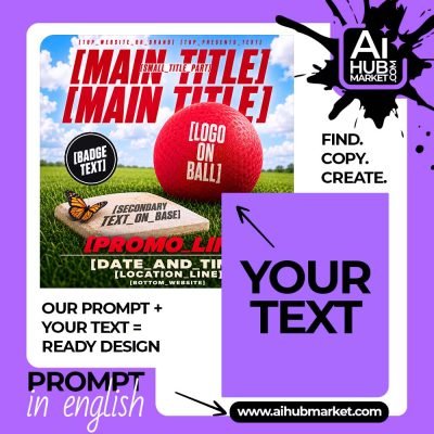 Colorful kickball tournament flyer design with customizable text