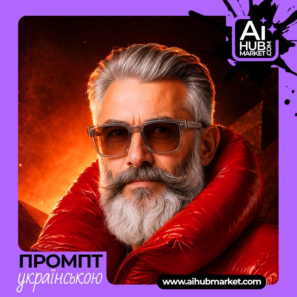 Промпт Кінематографічний fashion-портрет у червоному пуховику