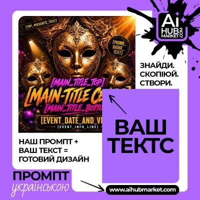 Постер карнавальної вечірки з масками