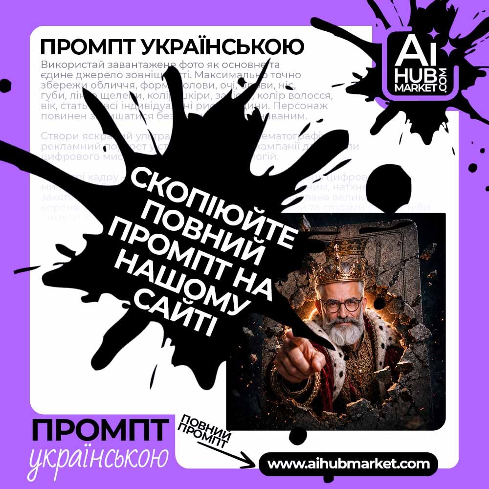 Промпт Королівський портрет крізь карту