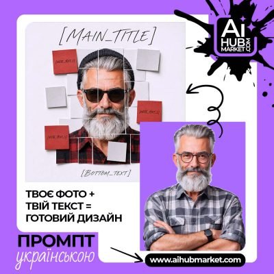 Креативний колаж-портрет із нотатками