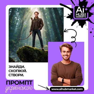 Лісовий герой із луком на фоні лісу