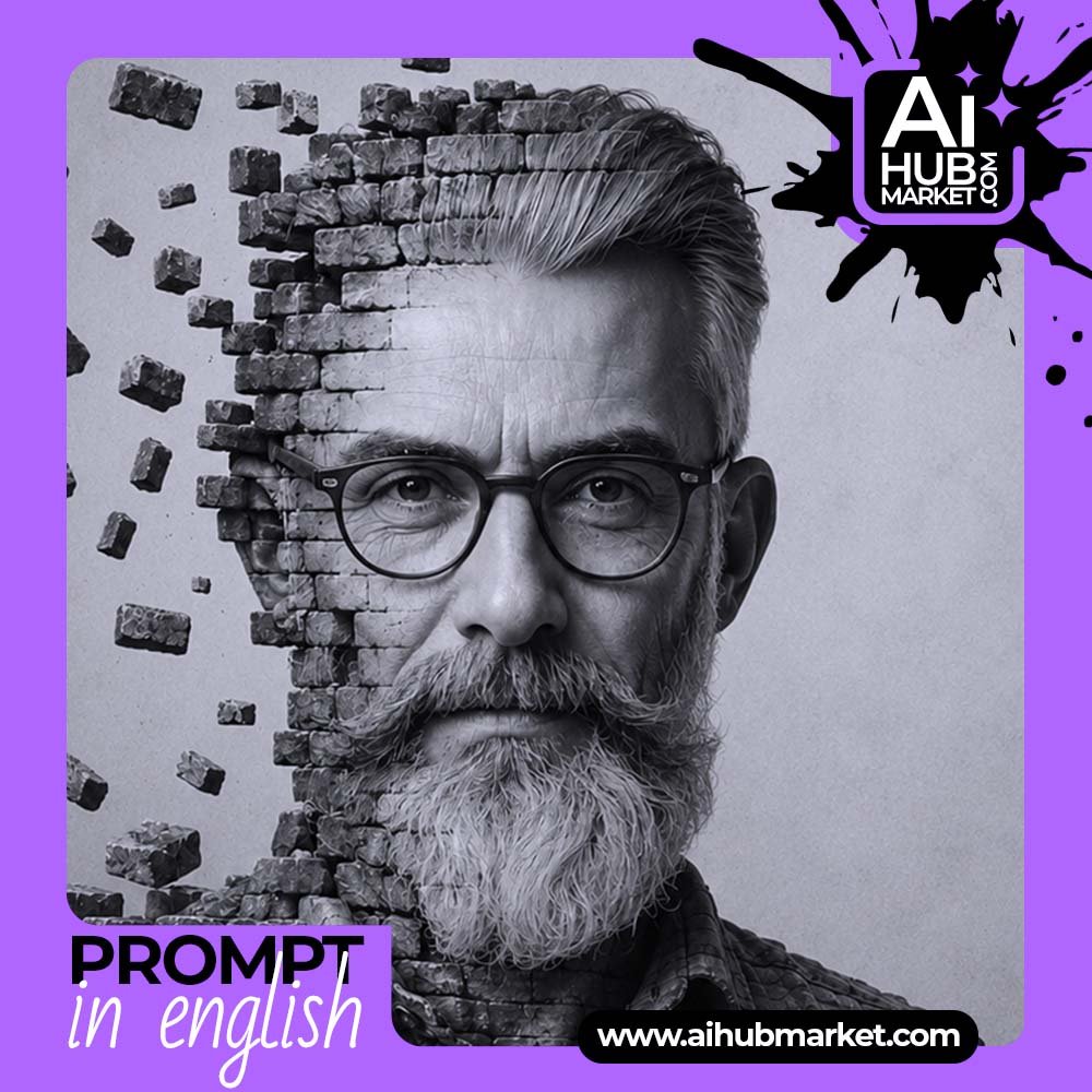 Prompt Monochrome Brick Portrait