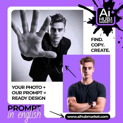 A monochrome portrait featuring a young man with an open palm gesture.