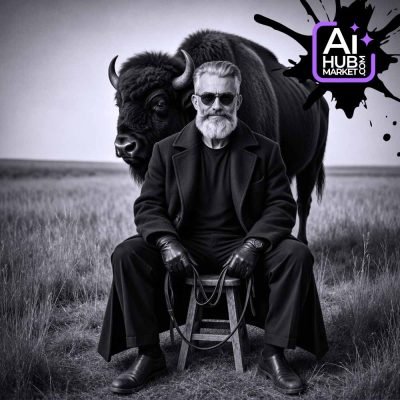 Prompt Monumental Silence with a Bison — generation result example
