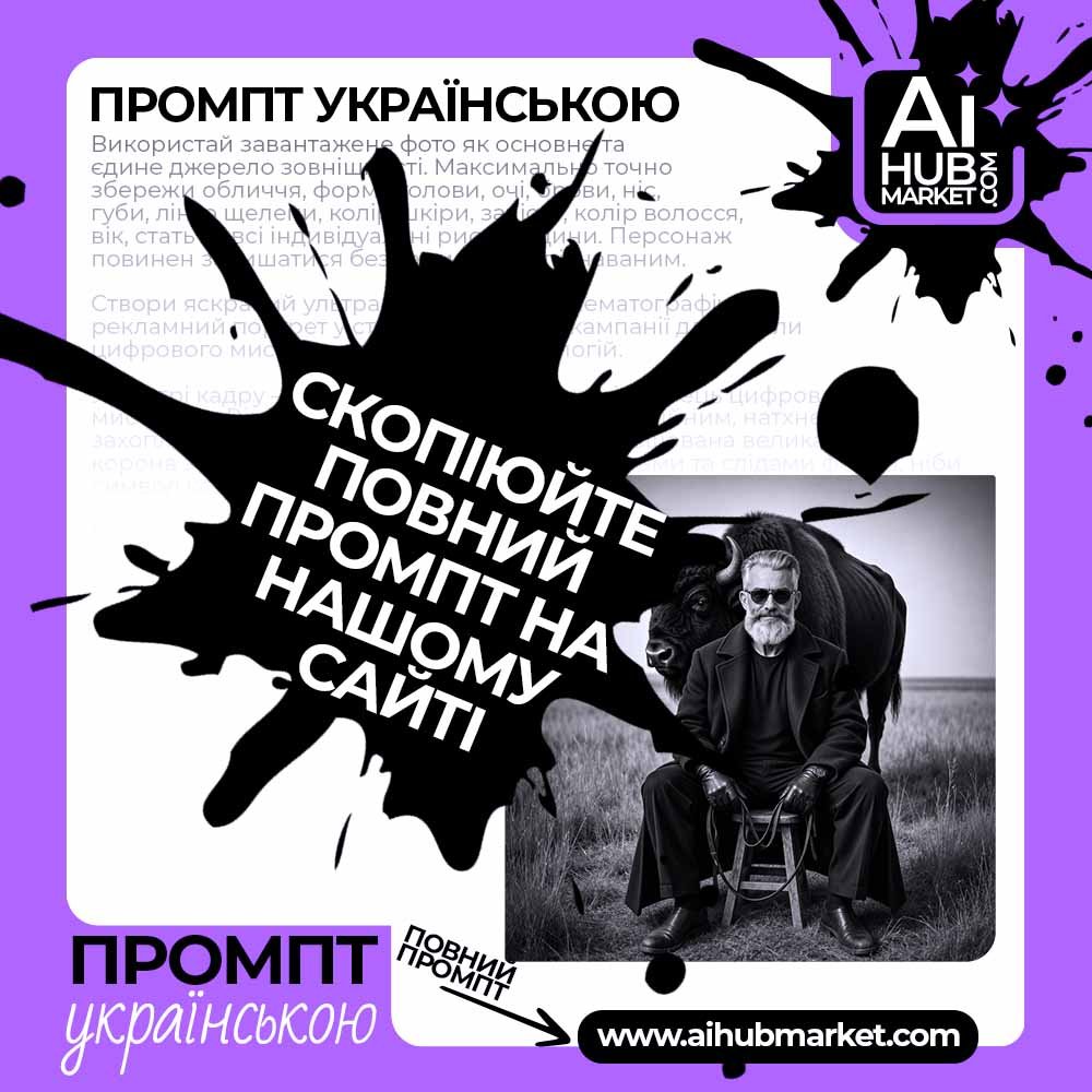 Промпт Монументальна тиша з бізоном