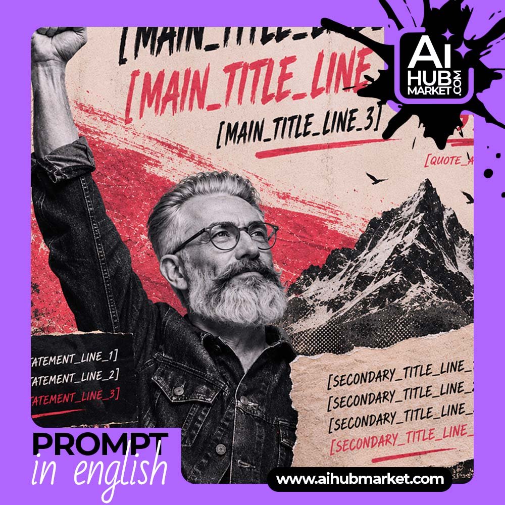 Prompt Motivational Raised-Fist Collage Poster