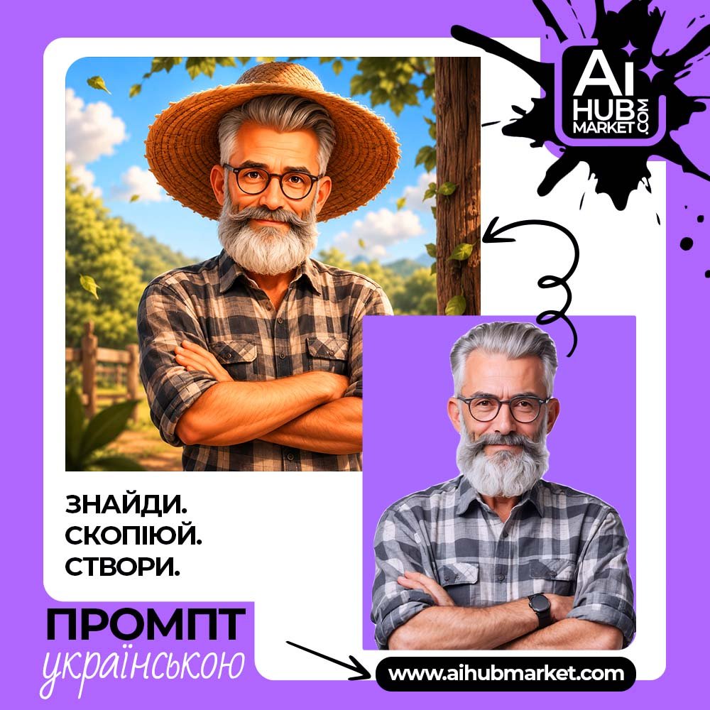 Промпт Мультяшний фермерський портрет