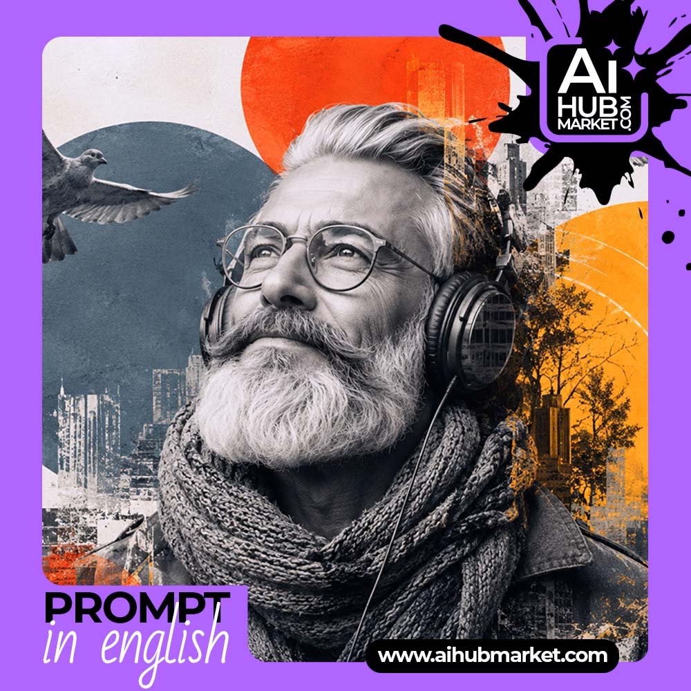 Prompt Music Editorial Double-Exposure Collage
