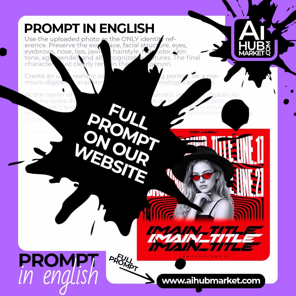Prompt Music Fashion Poster with Photo for an Artist Announcement