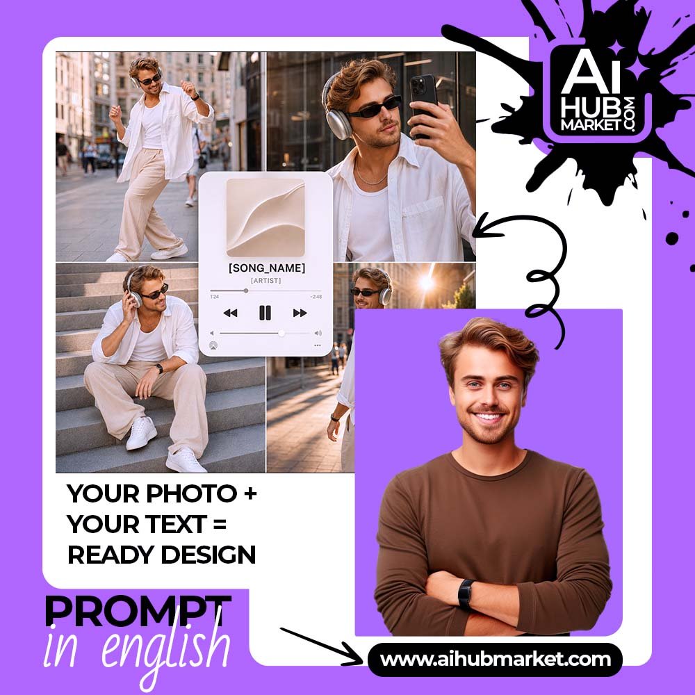 Prompt Music Lifestyle Collage from Photo