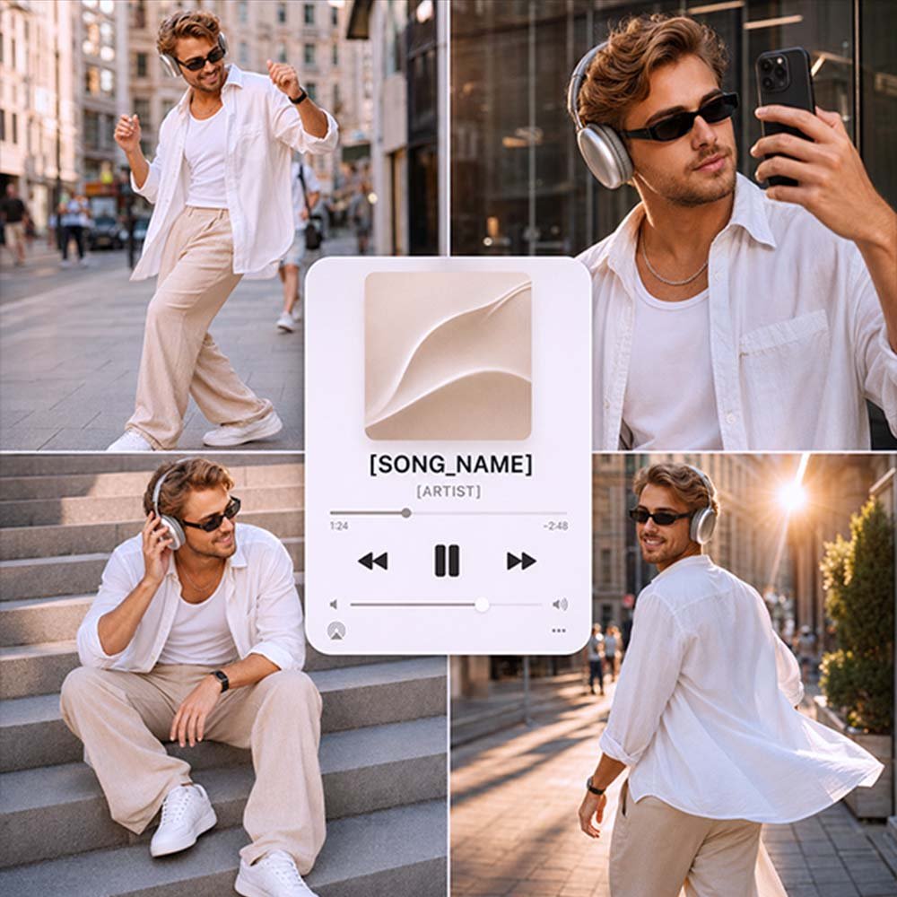 Prompt Music Lifestyle Collage from Photo