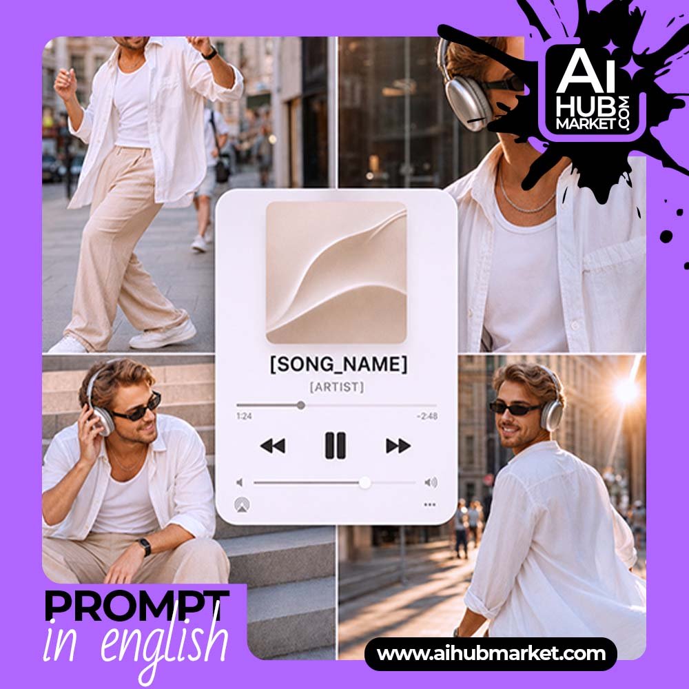 Prompt Music Lifestyle Collage from Photo