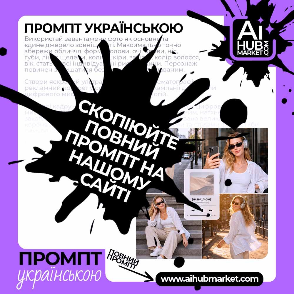 Промпт Музичний lifestyle колаж із фото