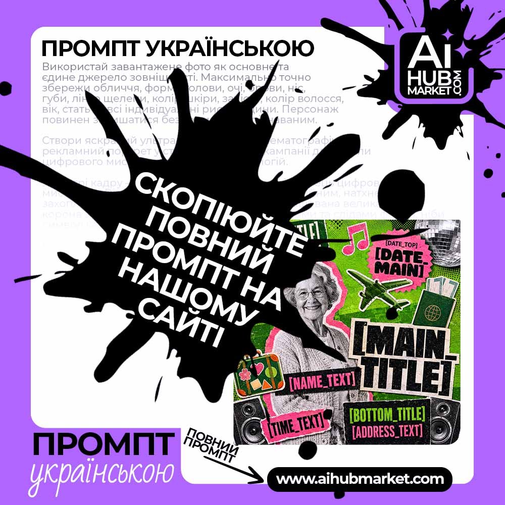 Промпт Музичний travel-постер з фото