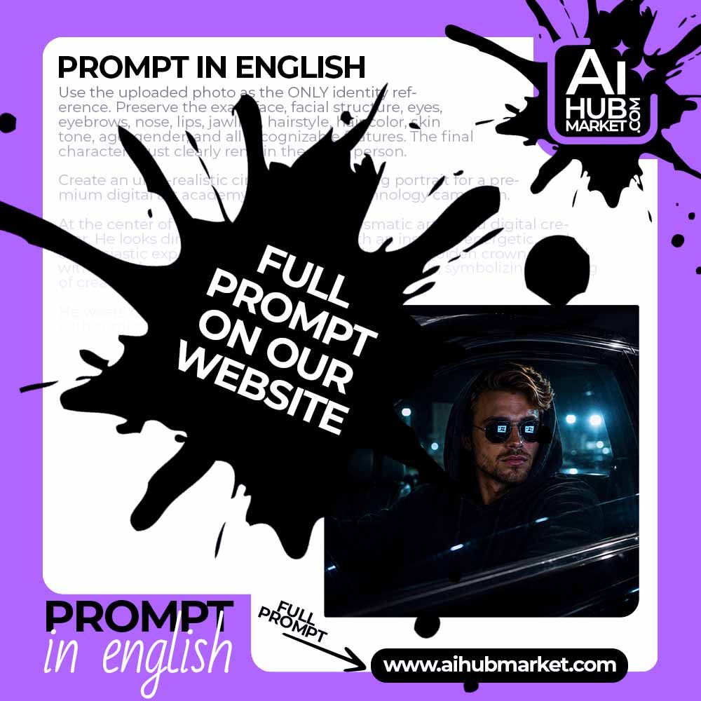 Prompt Neo-Noir Portrait in a Car