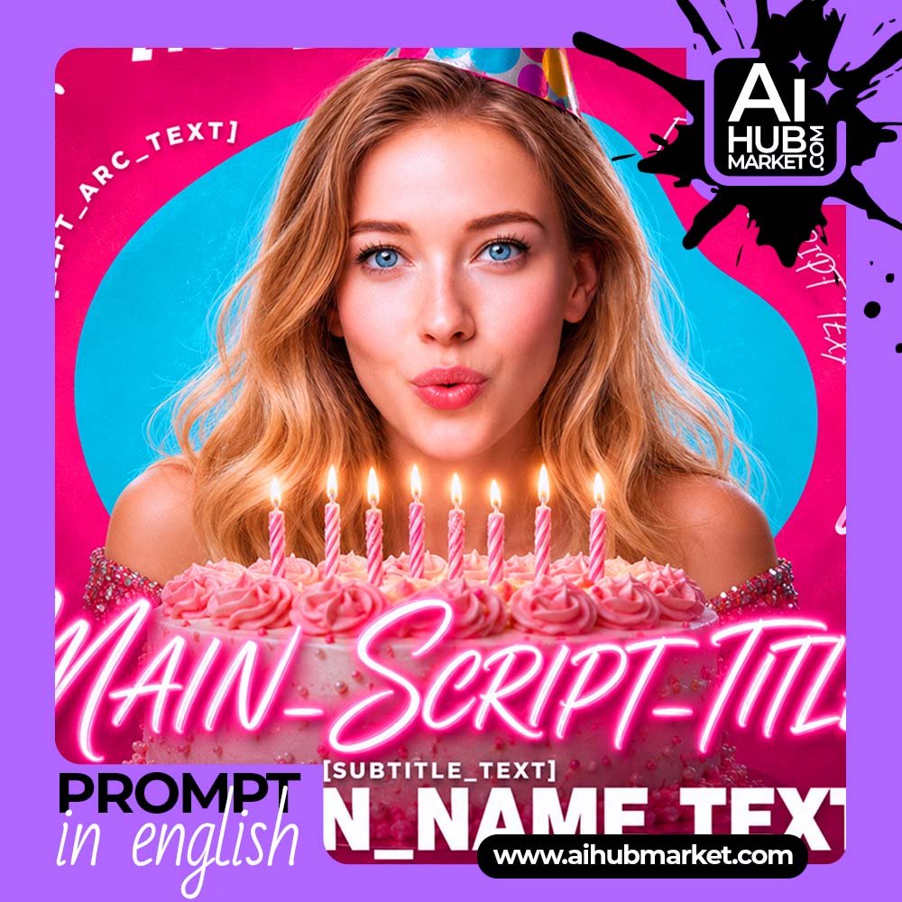 Prompt Neon Birthday Poster